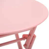 Outsunny Gartenset für 2 Personen Garnitur Balkonmöbel Set Bistrotisch mit 2 Stühlen  für Hof Garten klappbar Rosa(m-8)