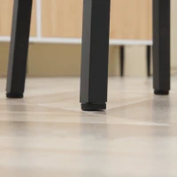 HOMCOM Juego de 2 Taburetes Altos de Cocina Altura 65 cm con Asiento de Melamina y Patas de Acero Marrón Rústico(m-9)