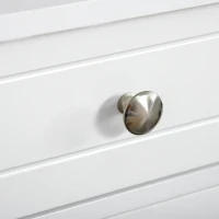 kleankin 75x60cm Freestanding Bathroom Storage Cabinet Unit w/ 2 Drawers Cupboard Adjustable Shelf Metal Handles Traditional Style White(m-9)