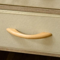 HOMCOM Double portant à vêtements réglables hauteur et largeur 4 tiroirs en tissu amovibles 1 étagère 4 roulettes beige argenté(m-8)