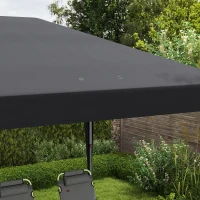 Outsunny Pop Up Gazebo 3 x 6m, Foldable Canopy Tent, Height Adjustable Wedding Awning Canopy w/ Carrying Bag, Black(m-9)