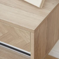 HOMCOM Lot de 2 tables de chevet murales table de nuit tiroir coulissant niche plateau en bois dim. 37L x 32l x 21H cm naturel(m-9)