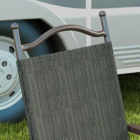 Outsunny Set of Two Folding Garden Chairs, with Fabric Mesh Seats - Dark Brown(m-9)