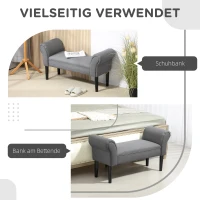 HOMCOM Sitzbank, Bettbank, robuste Bauweise, weiche Polsterung, 102x36x51 cm, Grau(m-5)