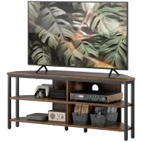HOMCOM Industrial-Style Corner TV Unit - Black/Brown(m-11)