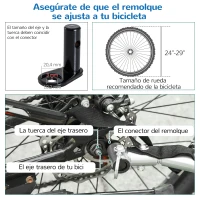 HOMCOM Remolque Infantil para Bicicleta 2 PLAZAS Rueda Giratoria 360° y Amortiguadores CON BARRA COLOR Azul(m-8)