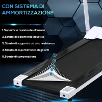 HOMCOM Tapis Roulant Elettrico Pieghevole per Allenamento a Casa o in Ufficio con Schermo LCD, 500W, Velocità Max 10km/h(m-6)