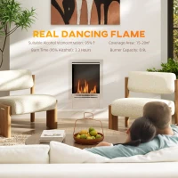 HOMCOM Stainless Steel Bioethanol Fire - Silver Tone(m-4)
