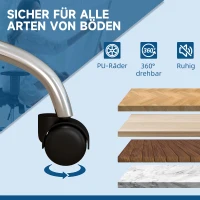 Vinsetto Bürostuhl Schreibtischstuhl, höhenverstellbar, Neigungsfunktion, 60 cm x 60 cm x 92 cm, Grau(m-6)