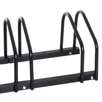 HOMCOM Bike Stand Parking Rack Floor or Wall Mount Bicycle Cycle Storage Locking Stand (4 Racks, Black)(m-8)