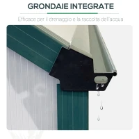 Outsunny Serra da Giardino in Policarbonato 190x375x199cm, con Finestra Apribile e Porta Scorrevole, Struttura in Alluminio, Verde(m-7)