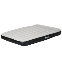 Outsunny Materasso Gonfiabile Matrimoniale con Cuscino Integrato, Pompa e Borsa, 152x203x30cm, Grigio(m-10)