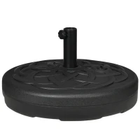 Outsunny Garden Parasol Base Holder, Outdoor Market Umbrella Stand Weight with Built-In Handle, 25kg Water or 35kg Sand Filled, Black(m-11)