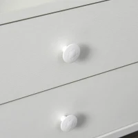 HOMCOM Beistellwagen, Beistelltisch, flexible Tischplatte, 2 Schubladen, Zeitungsfach, 4 Räder, weiß, 60 x 40 x 90cm(m-9)