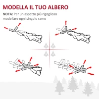 HOMCOM Albero di Natale Slim Artificiale 210 cm con Rami Realistici, Albero di Natale Alto e Stretto con Base Pieghevole, Verde(m-5)