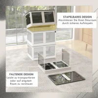 HOMCOM Aufbewahrungsbox Aufbewahrungskorb. faltbar, mit Staubschutz, 60 cm x 42 cm x 34 cm, Weiß + Grau(m-4)