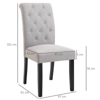 HOMCOM Lot de 2 chaises de Salle à Manger Chaise de cuicine Grand Confort Pieds en Bois Lin 47 x 61 x 101 cm(m-3)