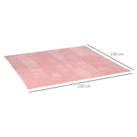 HOMCOM Flannel Fleece Blanket for Sofas, All-Season Fluffy Warm Throw Blanket for Bed, Couch, Chair, Striped Reversible Travel Bedspread, King Size, 230 x 230cm, Pink(m-3)