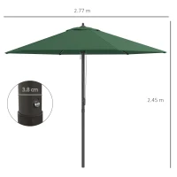Outsunny 2.8m Garden Parasol Umbrella, Round Outdoor Market Table Umbrella Sun Shade Canopy, Green(m-3)