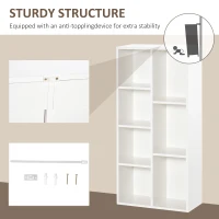 HOMCOM Seven-Cube Bookcase - White Wood Effect(m-6)