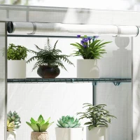 Outsunny Four-Tier Mini Greenhouse - Grey/White(m-9)
