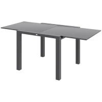Outsunny Table de jardin rectangulaire extensible jusqu'à 6 personnes en aluminium dim. 80/160L x 80l x 75H cm gris anthracite(m-1)