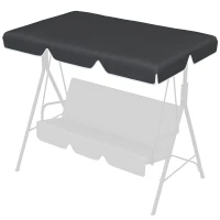 Outsunny 2/3 Seater Garden Swing Canopy Replacement Cover, UV50+ Sun Shade (Canopy Only), Black(m-11)