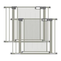 PawHut Lot de 2 barrières de sécurité pour animaux domestique avec fermeture automatique double verrouillage largeur 75-103 cm(m-9)