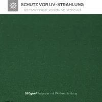 Outsunny Ersatzdach für Pavillon 3x3m wasserabweisend Pavillondach für Metallpavillon Pavillon Ersatzdach Gartenpavillon Partyzelt Gartenzelt Polyester Dunkelgrün(m-6)