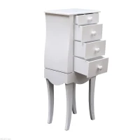 HOMCOM Armario Tocador Joyero 30x22x75cm con 1 Espejo 3 cajones y 2 colgadores Madera(m-9)