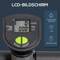 HOMCOM Stepper mit LCD-Monitor 55 x 44 x 108cm Stahl Grau+Grün+Schwarz(m-4)