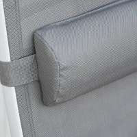 Outsunny Bain de soleil transat pliable dossier inclinable multi-positions têtière fournie alu. textilène gris(m-9)