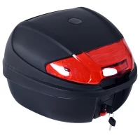 HOMCOM Bauletto Baule Universale Posteriore per Moto Scooter Motorini in PP 41 x 40 x 30 cm Nero, 30L(m-10)