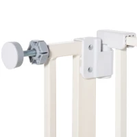 Barrière de sécurité Longueur réglable dim. 74-80 cm ou 91,5-97,5 cm métal Plastique Blanc(m-8)