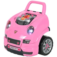 HOMCOM Kids Truck Engine Toy Set, with Horn, Light, Car Key, for Ages 3-5 Years - Pink(m-11)