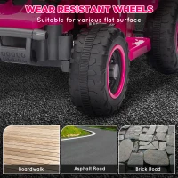 AIYAPLAY 6V Electric Quad Bike for Kids, Ride On ATV w/ Forward/Reverse, Headlights, for Ages 18-36 Months, Pink(m-6)