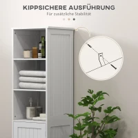 HOMCOM Badezimmerschrank Badschrank Toilettenschrank, 40 cm x 38 cm x 160 cm, Weiß(m-7)
