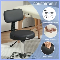 HOMCOM 360° Swivel Seat Salon Stool - Black(m-4)