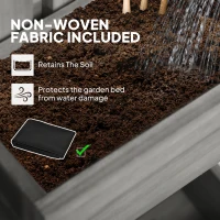 Outsunny Wall-mounted Wooden Garden Planters with Trellis, Drainage Holes and 3 Planter Boxes for Patio, Grey(m-6)