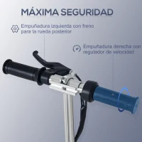 HOMCOM Patinete Eléctrico Plegable para Niños de 7-14 Años Máx. 50 kg Scooter con Velocidad Max. 12 km/h Altura Ajustable Interruptor de Arranque y Frenos 75x36x82-93 cm Negro(m-4)