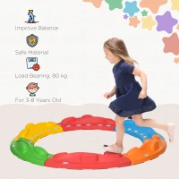 ZONEKIZ Kids Balance Beam, Kids 6 Pieces Stepping Stones Obstacle Course, for Ages 3-8 Years - Multicoloured(m-7)