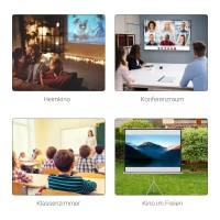 HOMCOM Projektionsleinwand im 4:3-Format, Kinoleinwand, Präsentationsfläche für Zuhause oder Büro, Weiß(m-6)