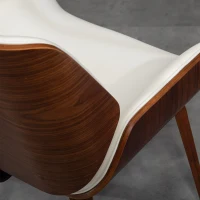 HOMCOM Lot de 2 chaises de salle à manger style vintage assise revêtement synthétique 54 x 53 x 81 cm blanc marron(m-9)