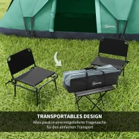 Outsunny Campingzelt für 5-6 Personen, Familienzelt, Lampenhaken, Seitentaschen, 4,55x2,3x1,8m, Grün/Schwarz(m-6)