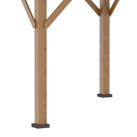 Outsunny 3.5 x 3.5m Outdoor Hardtop Gazebo Canopy with Two-tier Metal Roof and Solid Wood Frame Outdoor Patio Shelter for Patio, Garden, Black(m-9)