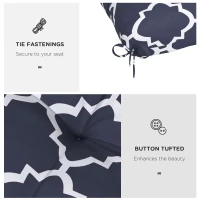 Outsunny 4-Piece Seat Cushion Pillows Replacement, Patio Chair Cushions Set with Ties for Indoor Outdoor, Blue(m-5)