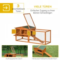 PawHut Kleintierstall Kleintierkäfig Kleintierhaus mit Asphaltdach Tannenholz Orange(m-4)