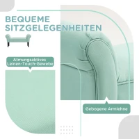 HOMCOM Gepolsterte Sitzbank für Schlafzimmer und Flur, bis 130 kg belastbar, 102 x 36 x 51 cm, Grün(m-4)