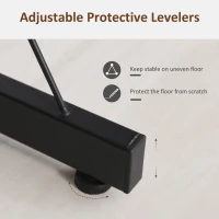 HOMCOM L Shaped Corner Desk, Gaming Desk, Computer Table with Monitor Stand and CPU Stand, Study Workstation for Home Office, 155 x 115 x 91.5cm, Rustic Brown and Black(m-8)