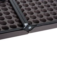 Outsunny Klapptisch Campingtisch Koffertisch tragbar, Metall+Kunststoff, Kaffeebraun, 86x86x71,5cm(m-8)